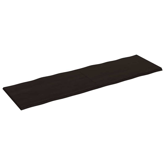 vidaXL Table Top Dark Brown 200x60x(2-4) cm Treated Solid Wood Live Edge