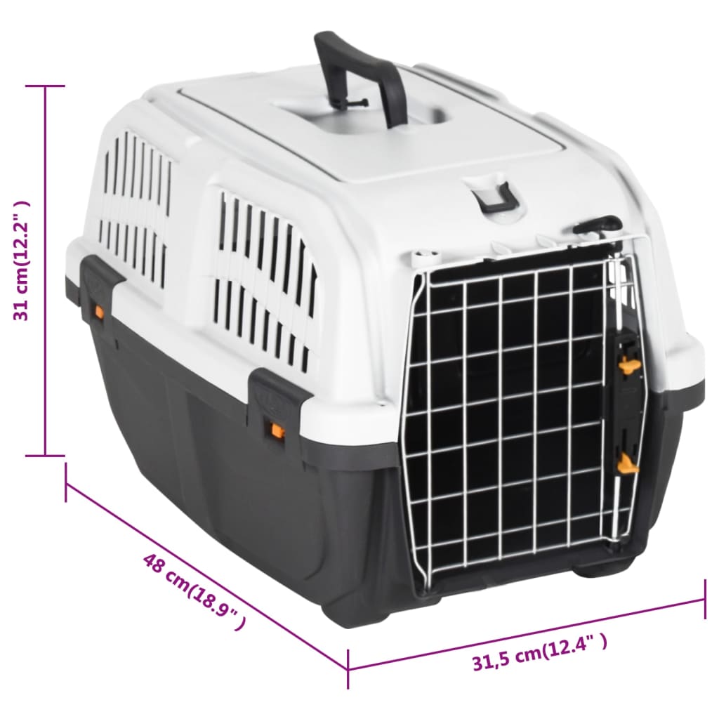 vidaXL Pet Carrier with Metal Door 48x31.5x31 cm Polypropylene