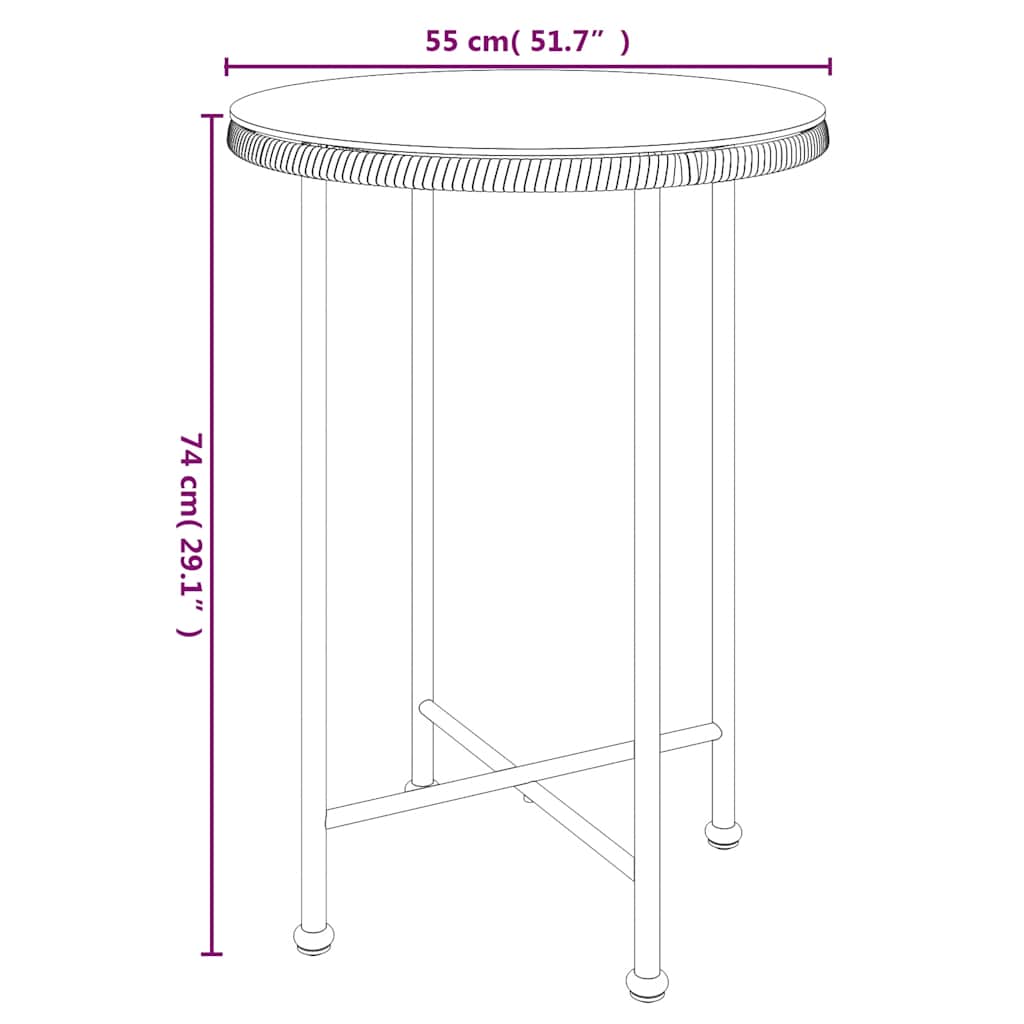 vidaXL 3 Piece Garden Dining Set Poly Rattan