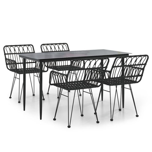 vidaXL Garden Dining Set | Black | Powder-coated steel | Medium | Durable