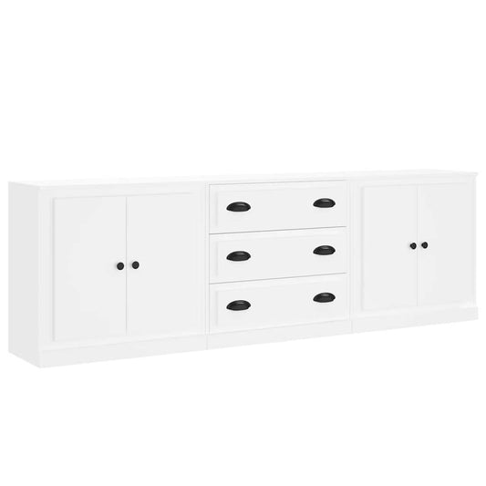 vidaXL Sideboards 3 pcs White Engineered Wood