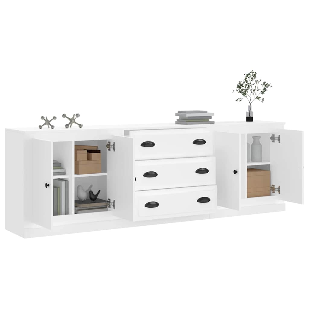vidaXL Sideboards 3 pcs White Engineered Wood