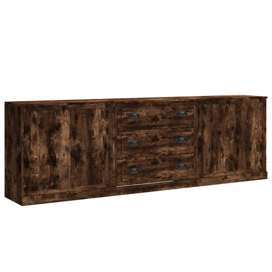 vidaXL Sideboards 3 pcs Smoked Oak Engineered Wood