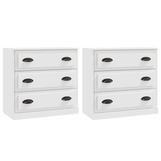 vidaXL Sideboard | Set of 2 | White | Engineered Wood | Medium | Sideboard