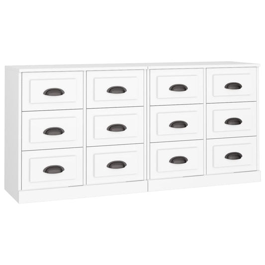 vidaXL Sideboards 2 pcs White Engineered Wood