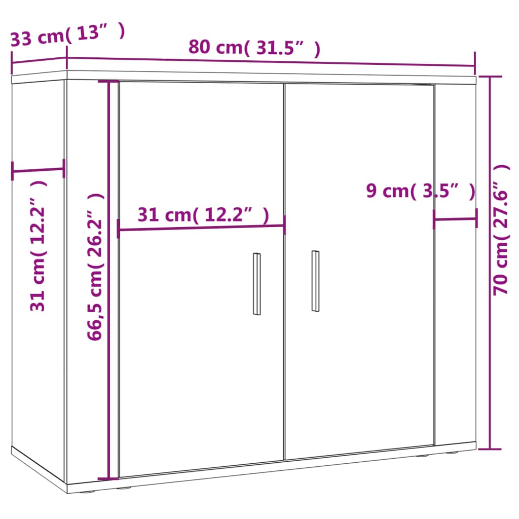 vidaXL Highboard Smoked Oak Engineered Wood