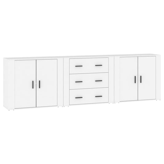 vidaXL Sideboards 3 pcs White Engineered Wood