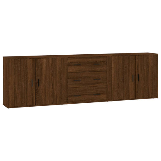 vidaXL Sideboards 3 pcs Brown Oak Engineered Wood