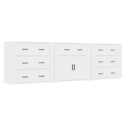 vidaXL Sideboards 3 pcs White Engineered Wood