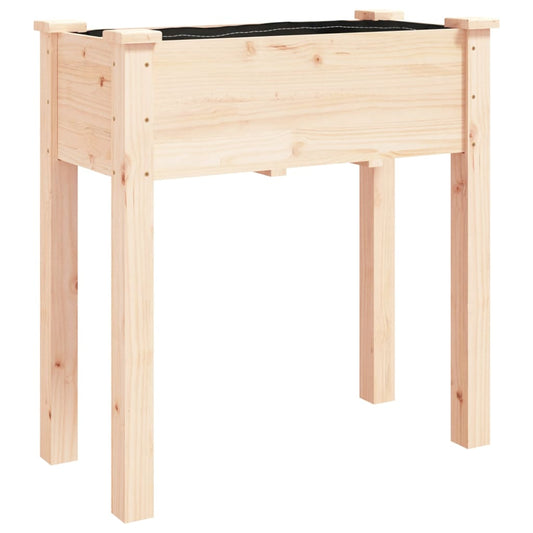 vidaXL Planter with Liner 71x37x76 cm Solid Wood Fir