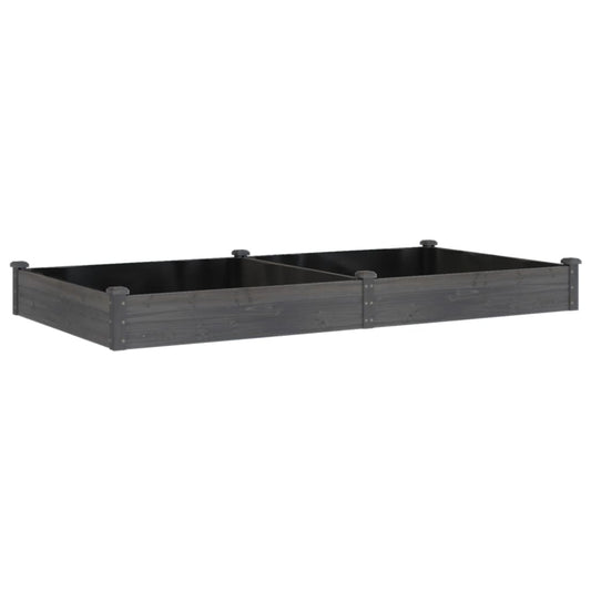 vidaXL Garden Raised Bed with Liner Grey 240x120x25 cm Solid Wood Fir