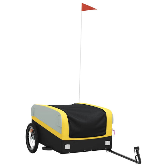 vidaXL Bike Trailer Black and Yellow 45 kg Iron