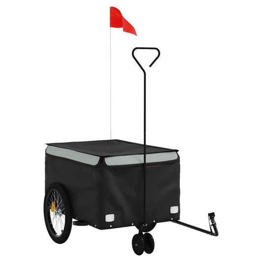 vidaXL Bike Trailer Black and Grey 30 kg Iron