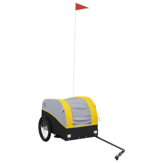 vidaXL Bike Trailer Black and Yellow 30 kg Iron