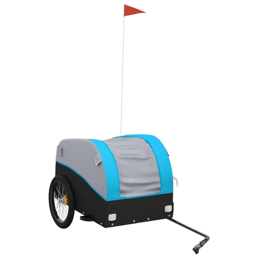 vidaXL Bike Trailer Black and Blue 45 kg Iron