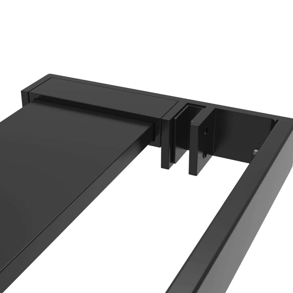 vidaXL Walk-in Shower Wall with Shelf Black 80x195cm ESG Glass&Aluminium