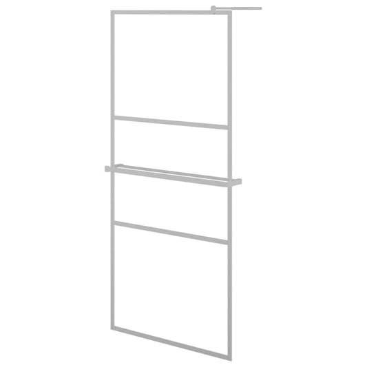 vidaXL Walk-in Shower Wall with Shelf Chrome 90x195 cm