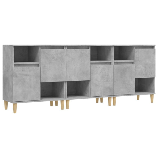 vidaXL Sideboards 3 pcs Concrete Grey 60x35x70 cm Engineered Wood