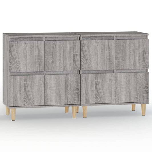 vidaXL Sideboards 2 pcs Grey Sonoma 60x35x70 cm Engineered Wood