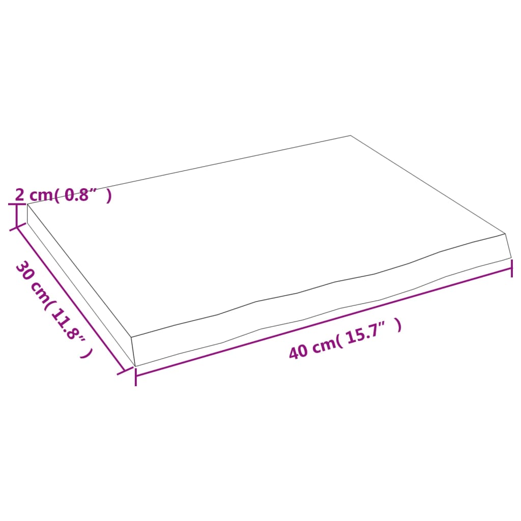 vidaXL Bathroom Countertop 40x30x2 cm Untreated Solid Wood