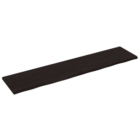 vidaXL Bathroom Countertop Dark Brown 220x50x(2-4) cm Treated Solid Wood