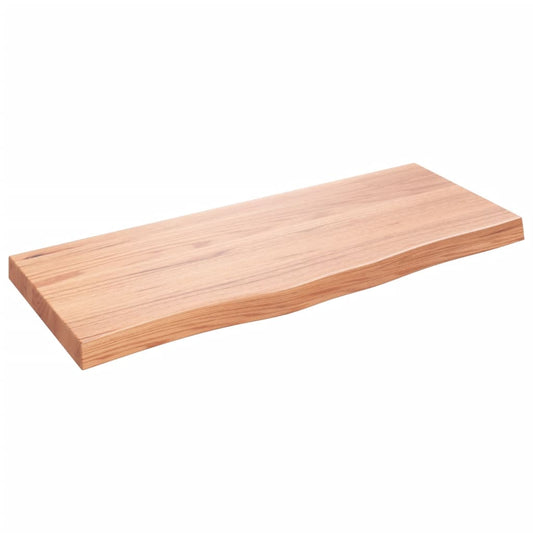 vidaXL Table Top Light Brown 100x40x(2-6) cm Treated Solid Wood Oak