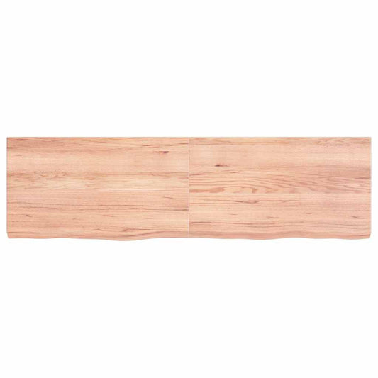 vidaXL Table Top Light Brown 140x40x(2-4) cm Treated Solid Wood Oak