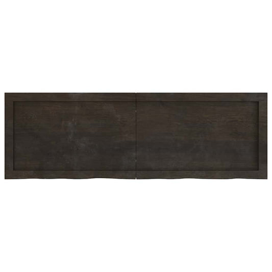 vidaXL Table Top Dark Brown 120x40x(2-6) cm Treated Solid Wood Oak