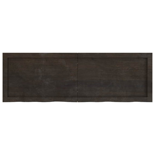 vidaXL Table Top Dark Brown 120x40x(2-6) cm Treated Solid Wood Oak