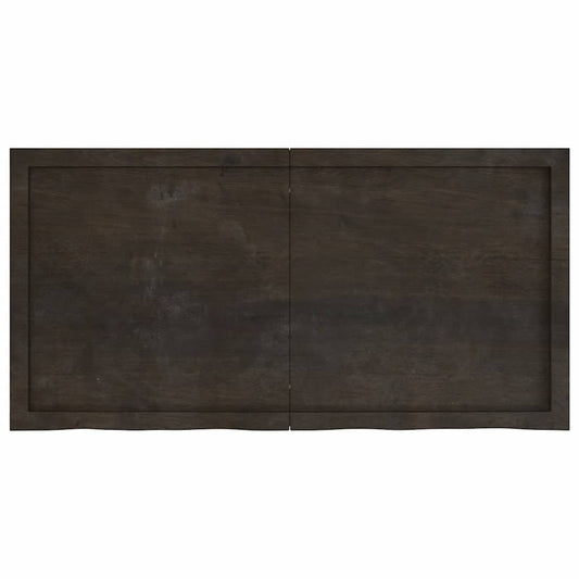 vidaXL Table Top Dark Brown 120x60x(2-4) cm Treated Solid Wood Oak