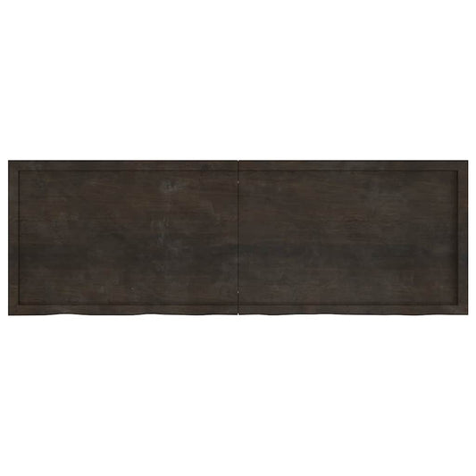vidaXL Table Top Dark Brown 180x60x(2-6) cm Treated Solid Wood Oak