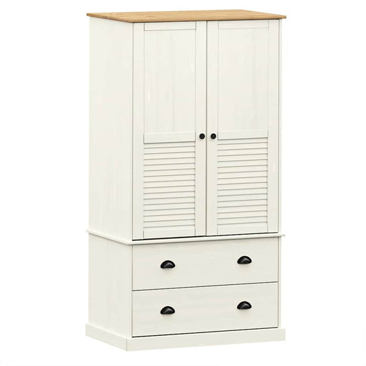 vidaXL Wardrobe "VIGO" White 90x55x170 cm Solid Wood Pine