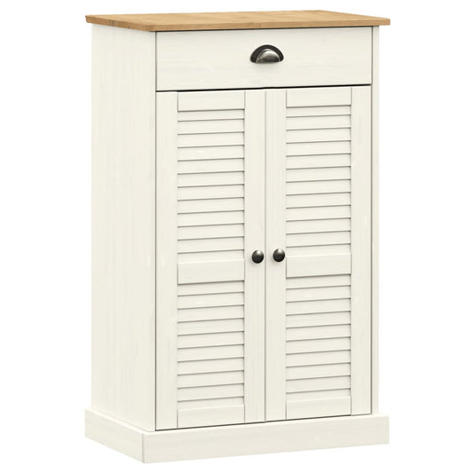 vidaXL Shoe Cabinet "VIGO" White 60x35x96 cm Solid Wood Pine