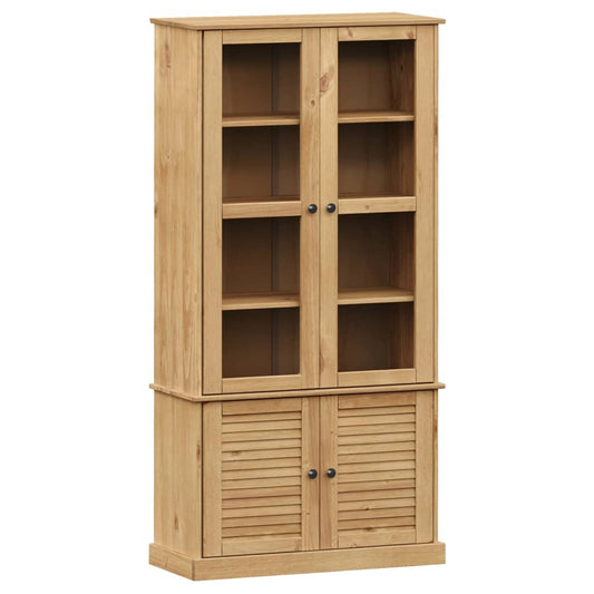 vidaXL Glass Display Cabinet "VIGO" 85x35x170 cm Solid Wood Pine