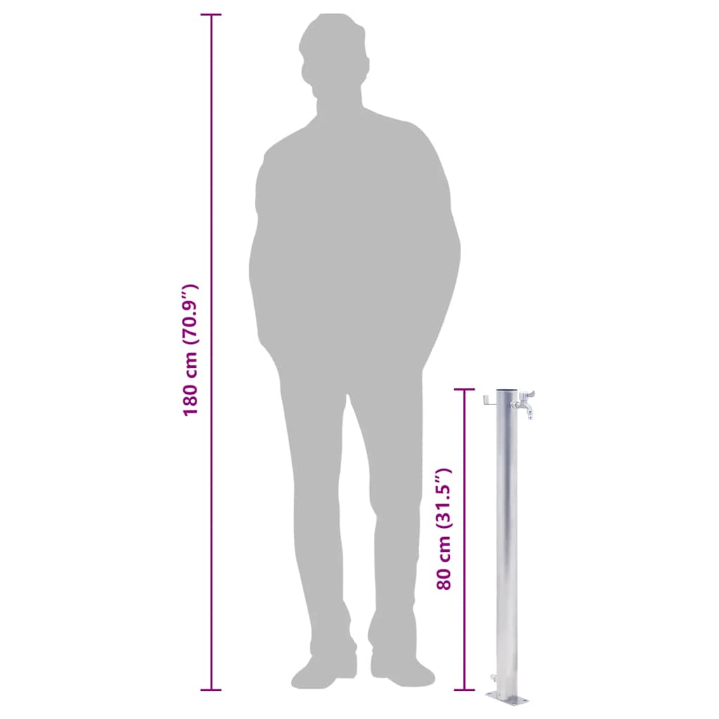 vidaXL Garden Water Column 80 cm Stainless Steel Round