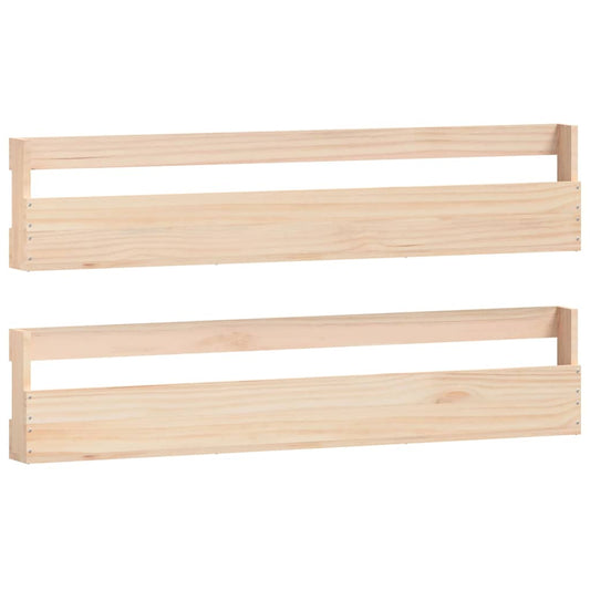 vidaXL Wall-mounted Shoe Racks 2 pcs 110x9x23 cm Solid Wood Pine