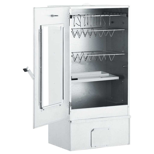 vidaXL BBQ Oven Smoker with Table Galvanised Steel