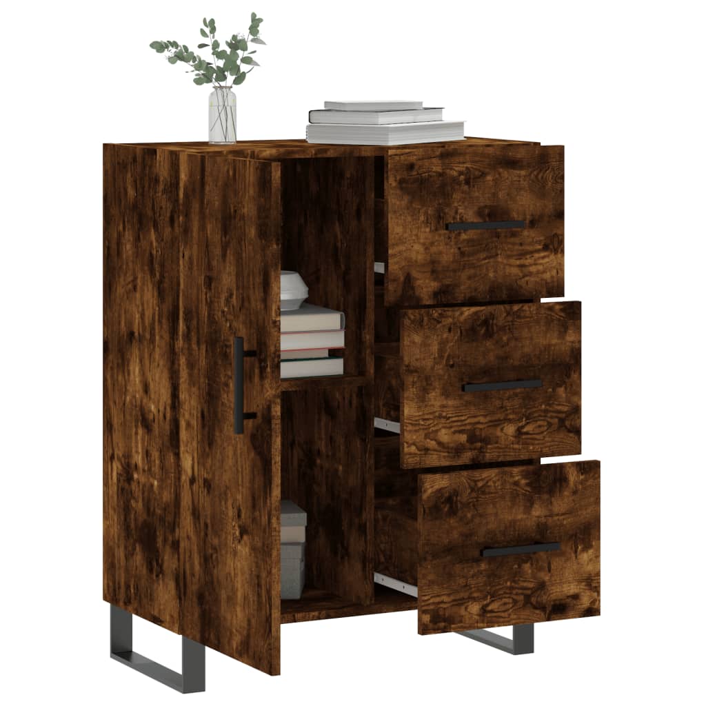 vidaXL Sideboard Smoked Oak 69,5x34x90 cm Engineered Wood