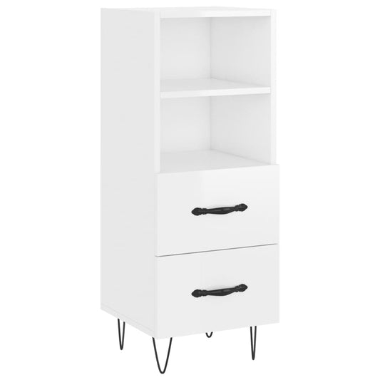 vidaXL Sideboard High Gloss White 34,5x34x90 cm Engineered Wood