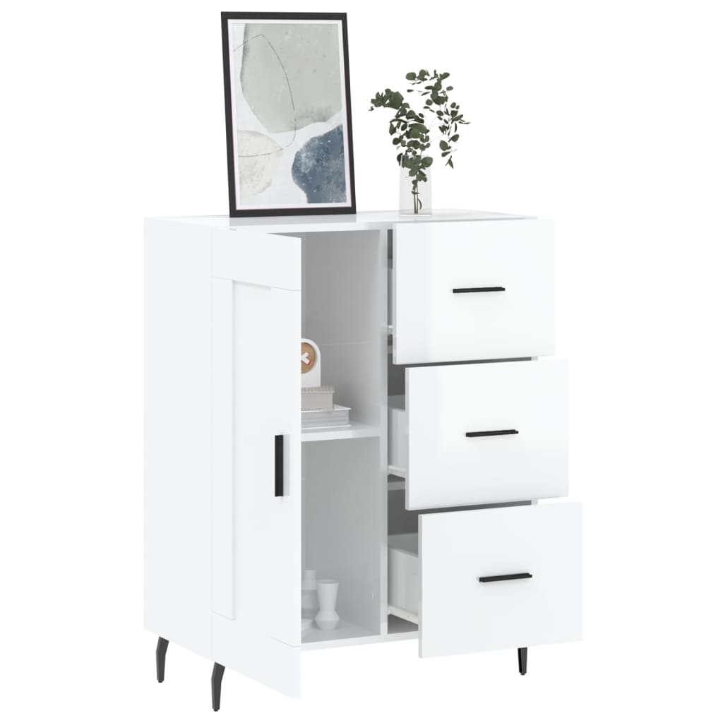 vidaXL Sideboard High Gloss White 69,5x34x90 cm Engineered Wood