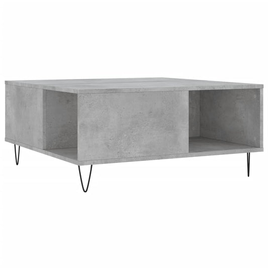 vidaXL Coffee Table Concrete Grey 80x80x36,5 cm Engineered Wood