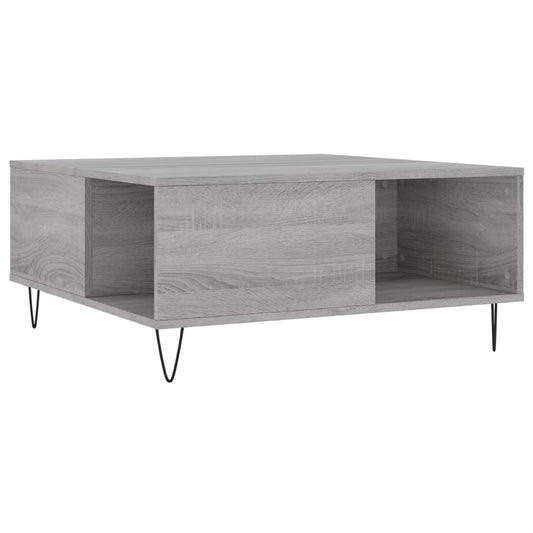 vidaXL Coffee Table Grey Sonoma 80x80x36,5 cm Engineered Wood