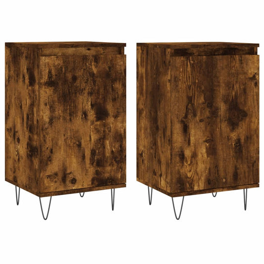 vidaXL Sideboards 2 pcs Smoked Oak 40x35x70 cm Engineered Wood