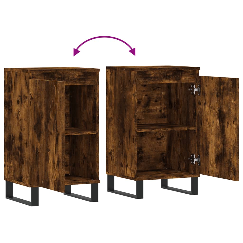 vidaXL Sideboards 2 pcs Smoked Oak 40x35x70 cm Engineered Wood