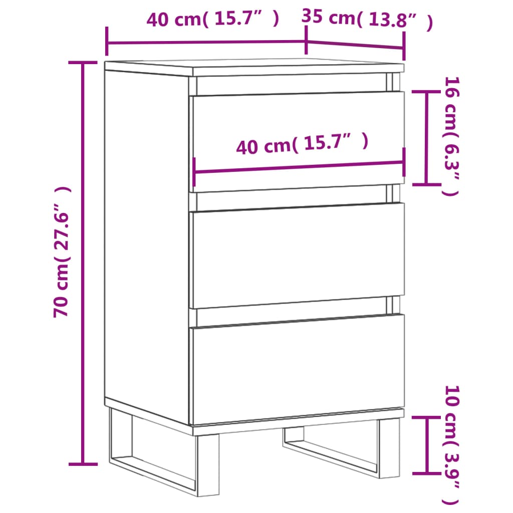 vidaXL Sideboard Grey Sonoma 40x35x70 cm Engineered Wood