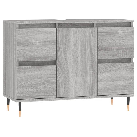 vidaXL Bathroom Cabinet Grey Sonoma 80x33x60 cm Engineered Wood