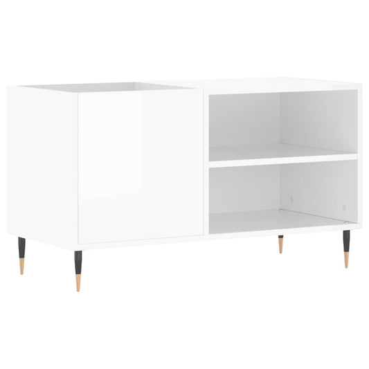 vidaXL Record Cabinet High Gloss White 85x38x48 cm Engineered Wood