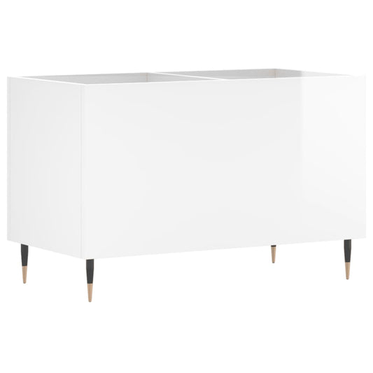 vidaXL Record Cabinet High Gloss White 74.5x38x48 cm Engineered Wood