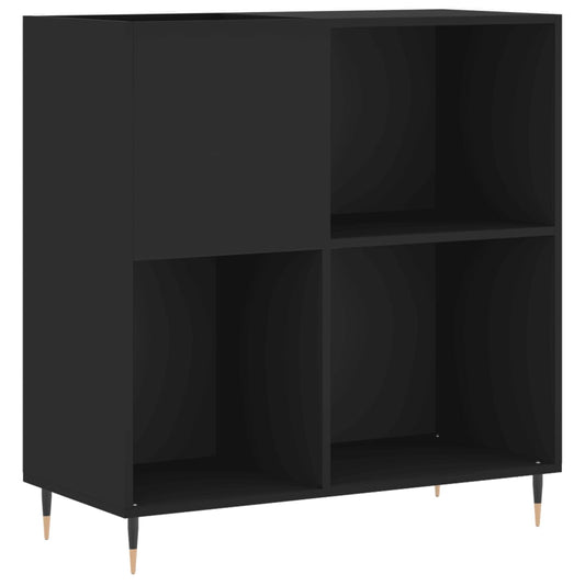 vidaXL Record Cabinet | Black | Engineered Wood | 84.5 x 38 x 89 cm | Modern