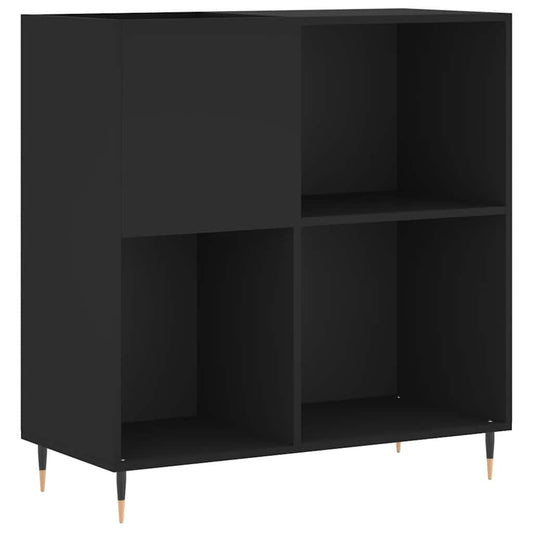 vidaXL Record Cabinet Black 84,5x38x89 cm Engineered Wood